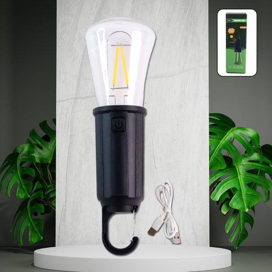 Solar & USB Rechargeable LED Hanging Camping Bulb Lantern Light (1 Pc)