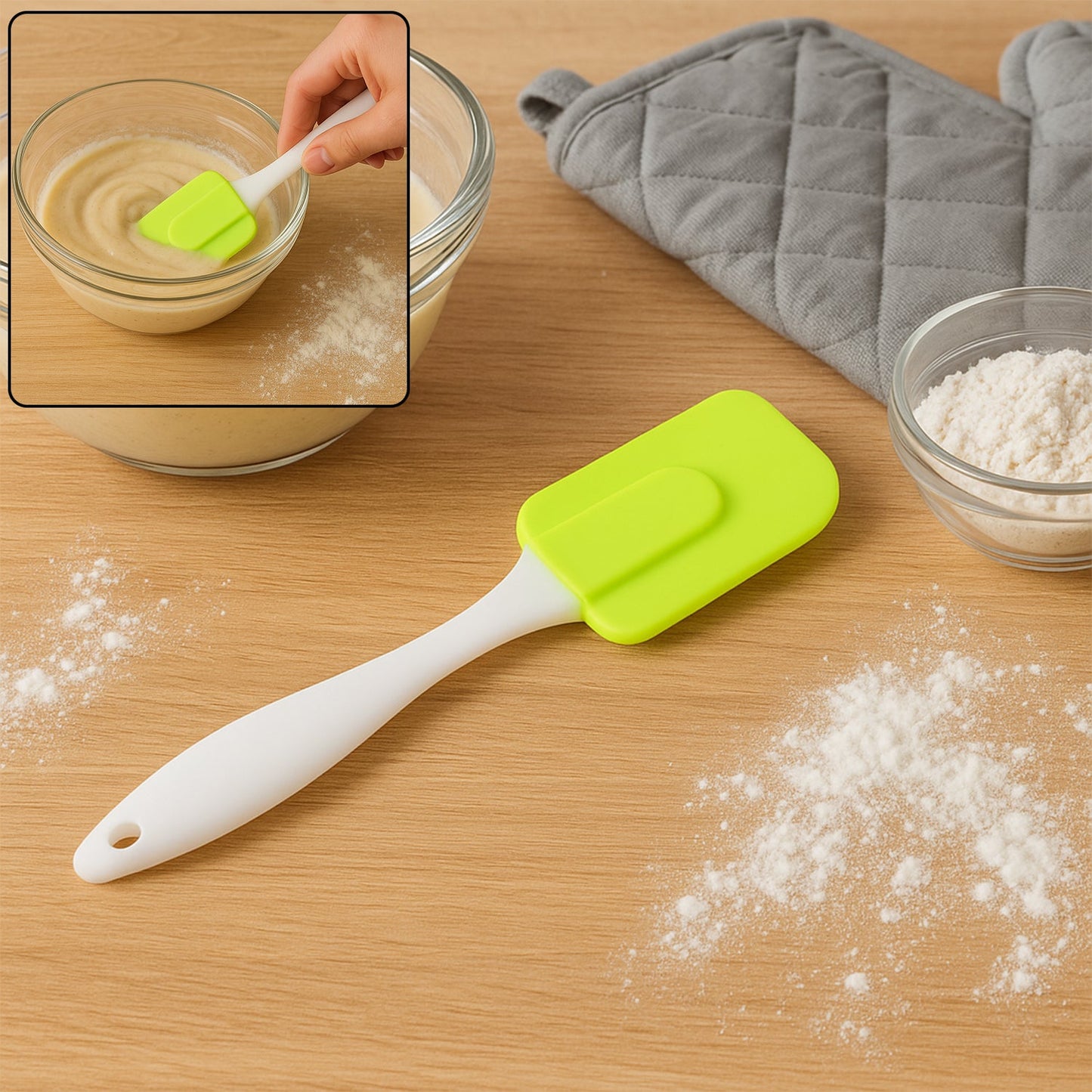 Silicone Cooking Spatula for Baking (1 Pc / 18 Cm / Mix Color)