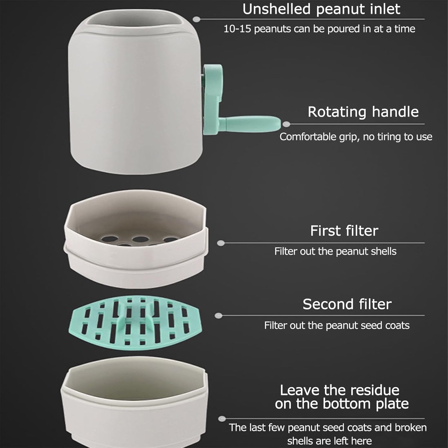 Manual Hand-Crank Peanut Sheller Machine