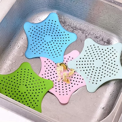 Silicone Star Shaped Sink Filter Bathroom Hair Catcher Drain Strainers for Basin