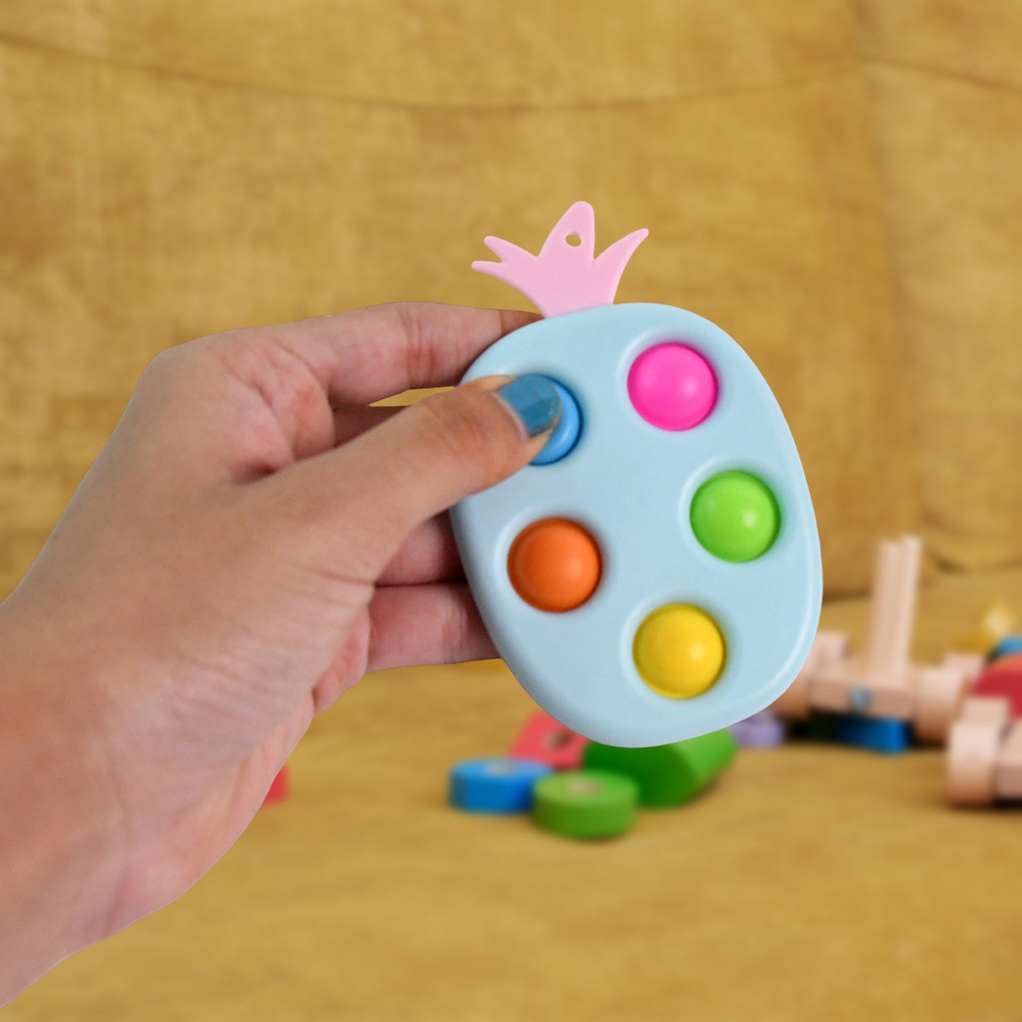 Silicone Push Pop Keychain Toy for Kids (1 Pc)