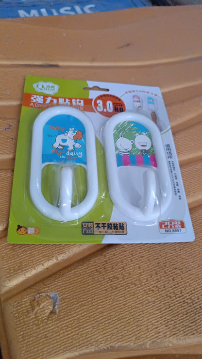 Multipurpose Strong Hook Self-Adhesive hooks (2 Pc Set)